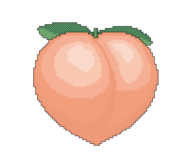 Peach Emoji Cross Stitch Pattern PDF Fruit cross stitch Etsy