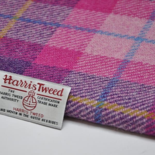 Harris Tweed Fabric - Light Pink Check