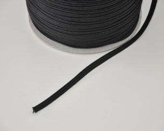 High Quality Flat Elastic cord black - 6mm width