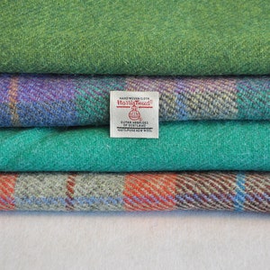 Harris Tweed Fabrics 4 Piece Mix Greens image 1