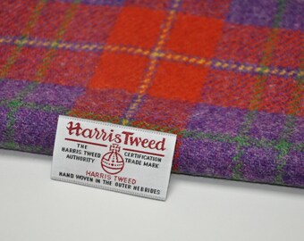 Harris Tweed Fabric - Purple orange Check