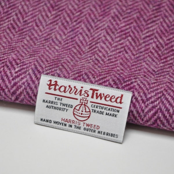 Harris Tweed Fabric - Pink herringbone
