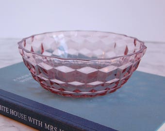 Pink Depression Glass Bowl - Pink Glass Bowl - Rose Glass Bowl