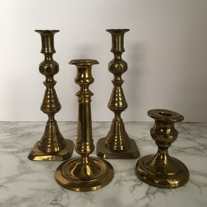 Brass Candlesticks Vintage Candleholder Collection Mix and Match image 1