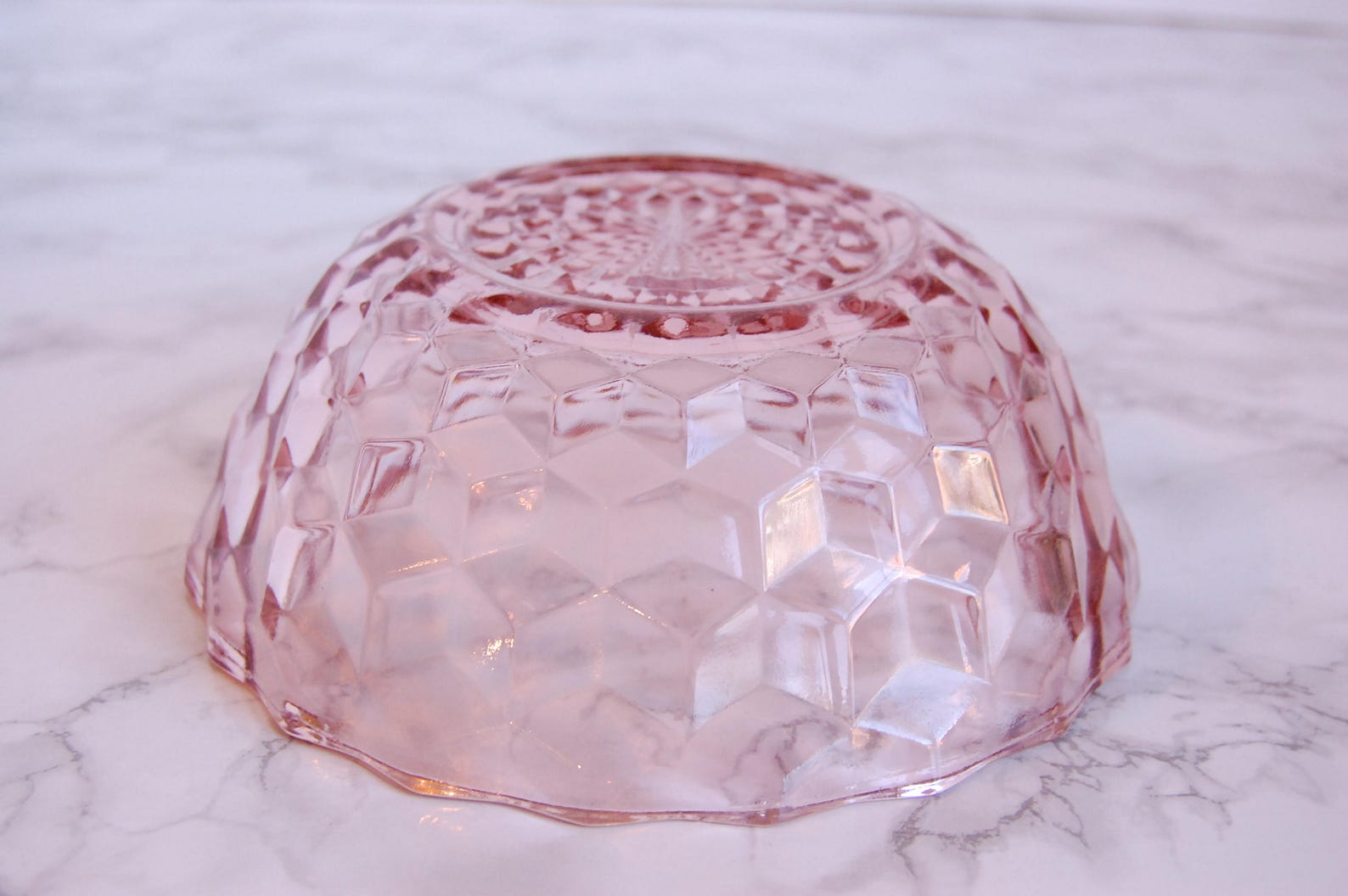 Pink Depression Glass Bowl Pink Glass Bowl Rose Glass Bowl Etsy