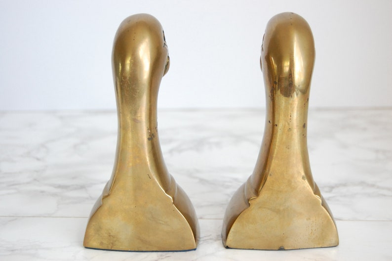 Brass Duck Bookends Brass Duck Figure Vintage Brass Bookend Mallards Bookend Set image 8