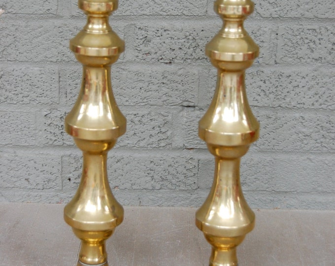 Large Brass Candle Holders Mantle Candlesticks Etsy