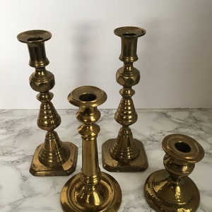 Brass Candlesticks Vintage Candleholder Collection Mix and Match image 2