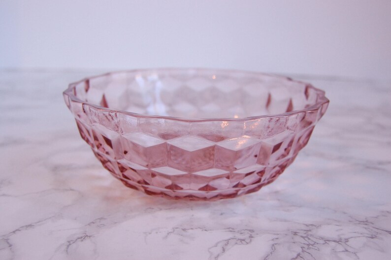Pink Depression Glass Bowl Pink Glass Bowl Rose Glass Bowl Etsy