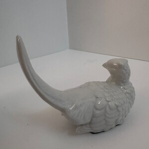 Porcelain Quail Statues Bird Figurines Whiteware Stoneware Chinoiserie Chic Decor image 2