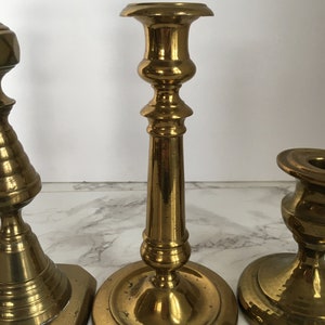 Brass Candlesticks Vintage Candleholder Collection Mix and Match image 5