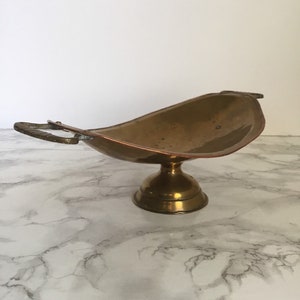 Vintage Russian Brass and Copper Pedestal Bowl Imperial Russia image 8