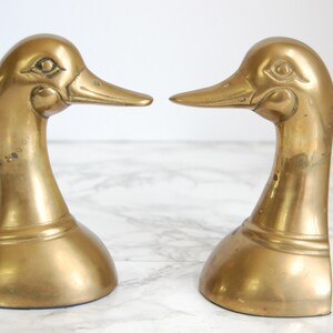 Brass Duck Bookends Brass Duck Figure Vintage Brass Bookend Mallards Bookend Set image 7