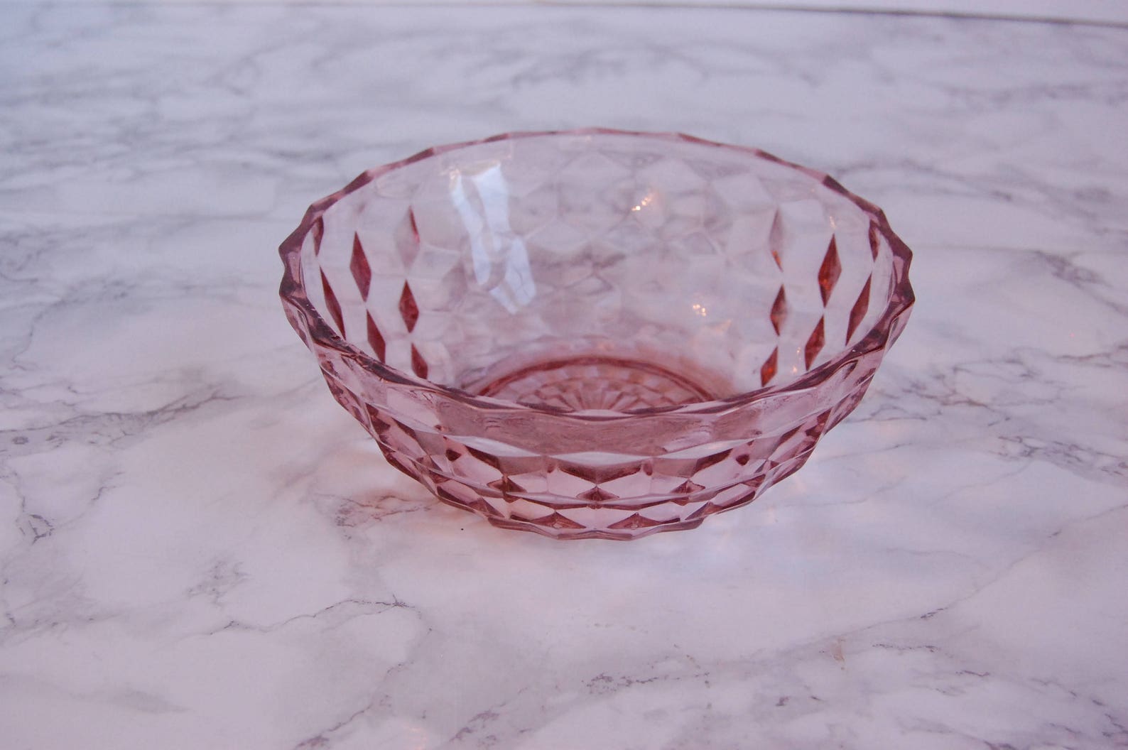Pink Depression Glass Bowl Pink Glass Bowl Rose Glass Bowl Etsy