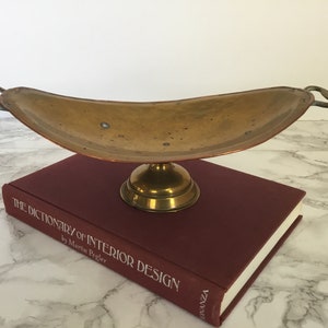 Vintage Russian Brass and Copper Pedestal Bowl Imperial Russia image 1