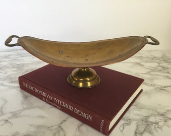 Vintage Russian Brass and Copper Pedestal Bowl Imperial Russia