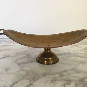 Vintage Russian Brass and Copper Pedestal Bowl Imperial Russia image 4