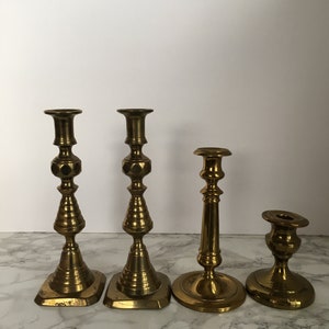 Brass Candlesticks Vintage Candleholder Collection Mix and Match image 3