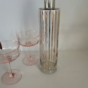 Vintage Mid Century Glass Decanter MCM Liquor Wine Barware