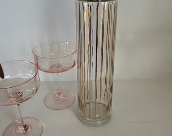 Vintage Mid Century Glass Decanter MCM Liquor Wine Barware