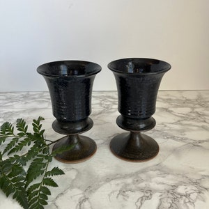 Studio Pottery Goblets Vintage Hand Made Pottery Boho Decor image 6