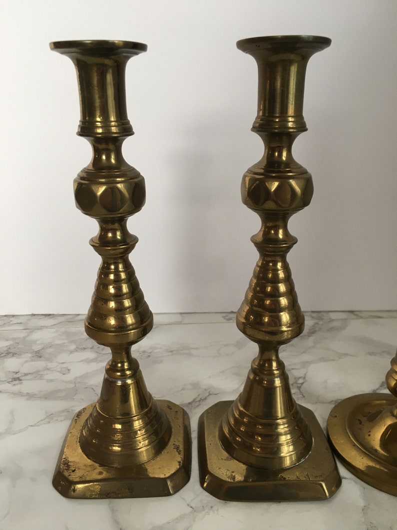 Brass Candlesticks Vintage Candleholder Collection Mix and Match image 6