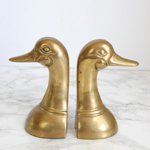 Brass Duck Bookends Brass Duck Figure Vintage Brass Bookend Mallards Bookend Set image 4