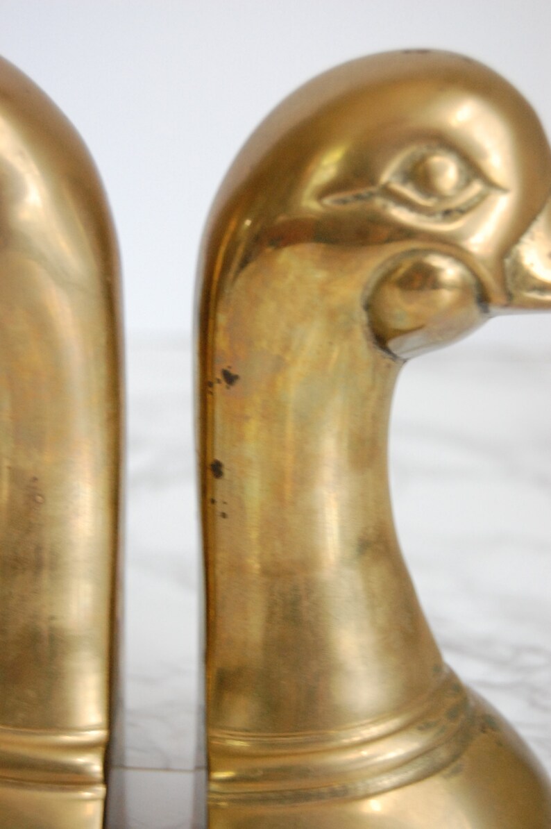 Brass Duck Bookends Brass Duck Figure Vintage Brass Bookend Mallards Bookend Set image 5