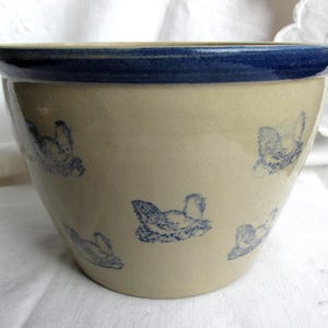 Pottery Bowl or Planter with Hens on Nests