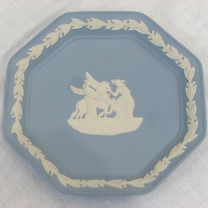 Wedgwood Blue Jasperware Octagon Dish or Pin Tray - Vintage