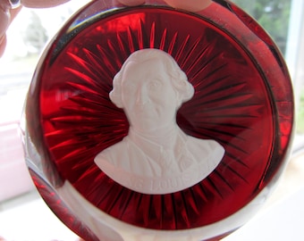 Baccarat Paperweight - Sulphide with Louis XVI from Franklin Mint - Vintage - Free Shipping
