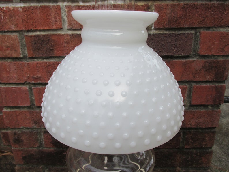 Oil Lamp with Hobnail Milk Glass Shade Free Shipping Vintage