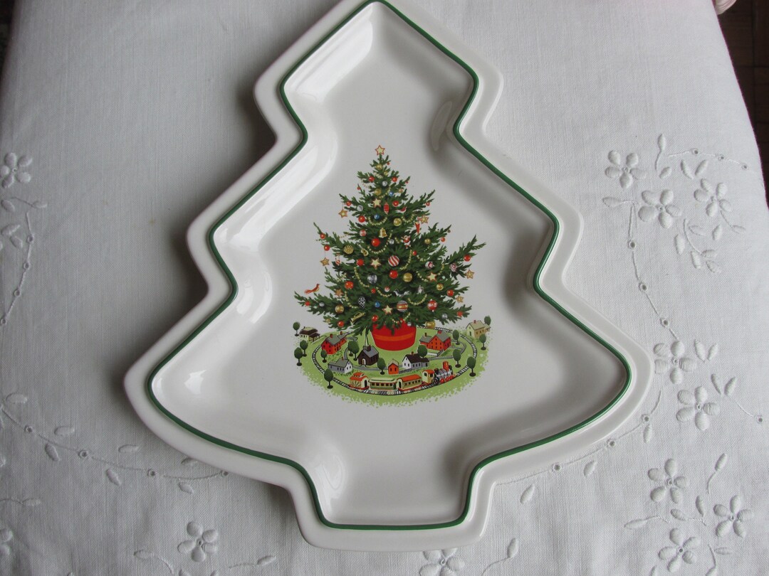 Christmas Tree Plate by Pfaltzgraff Etsy
