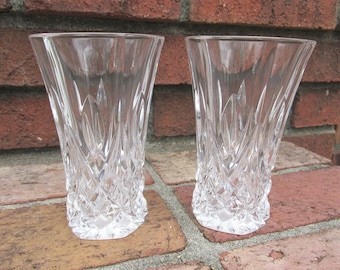 Pair of Crystal Candle Hurricanes - Vintage