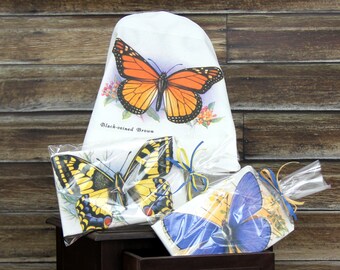 Traditional Flour Sack Dishtowel with your choice of British Butterfly Artwork (100% cotton, individually wrapped)