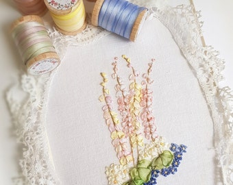 Silk Ribbon Foxgloves