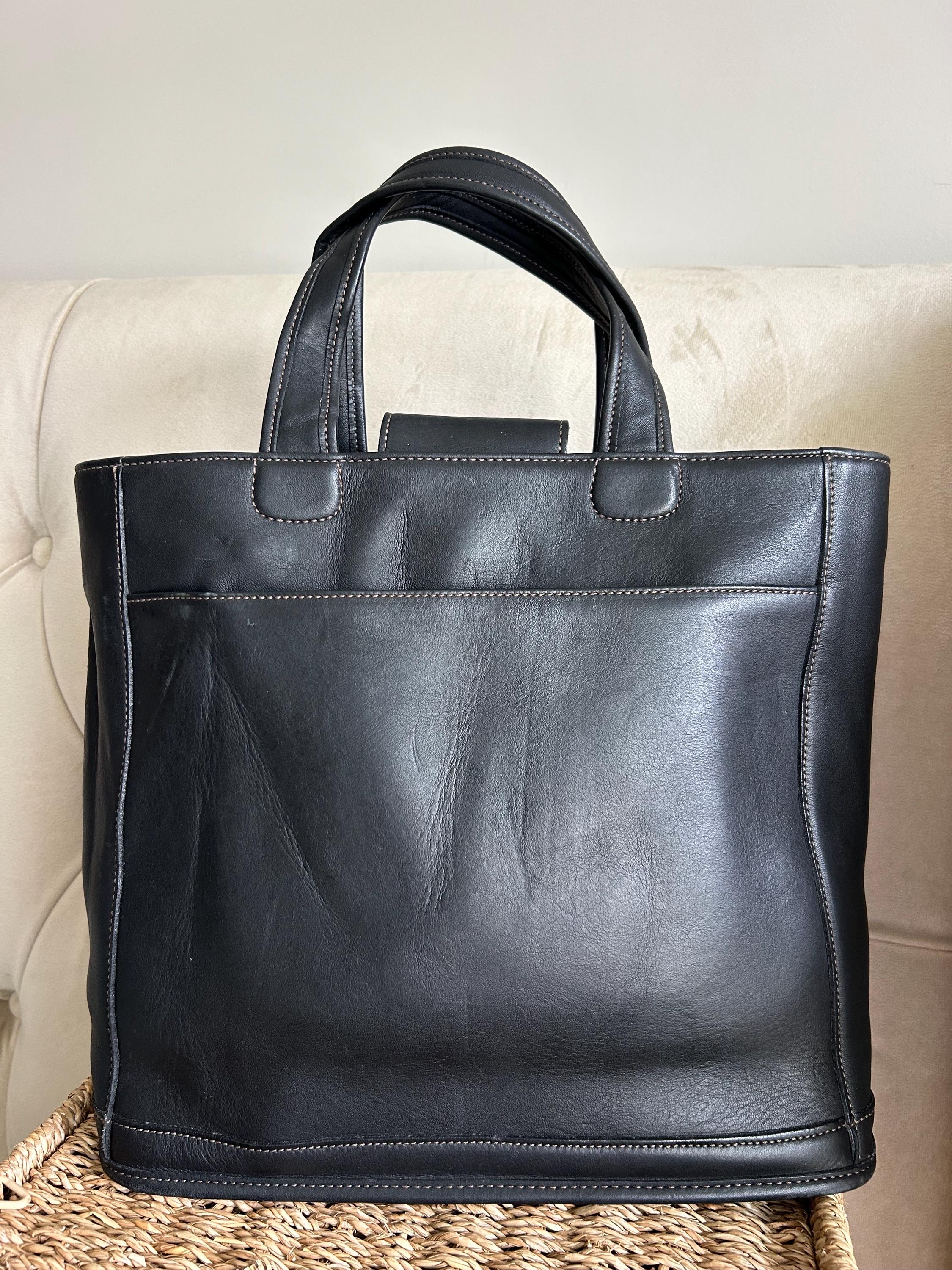 Vintage Coach Bleecker Book Tote/computer Bag Black Serie 9314 