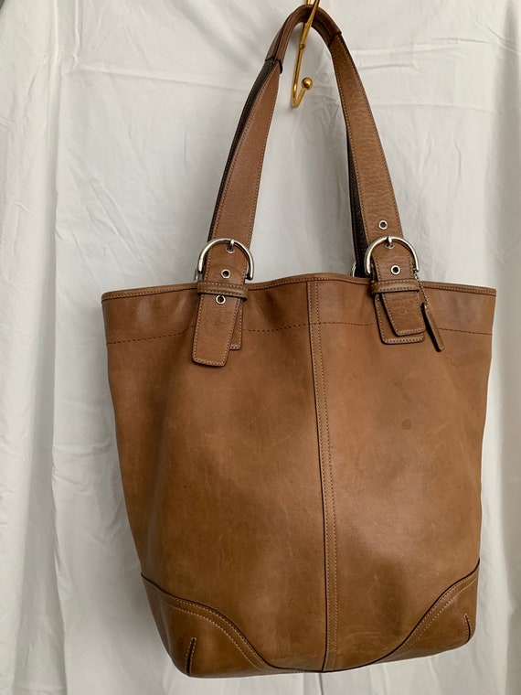 Coach Vintage Large Tan Leather Handbag Shoulder S