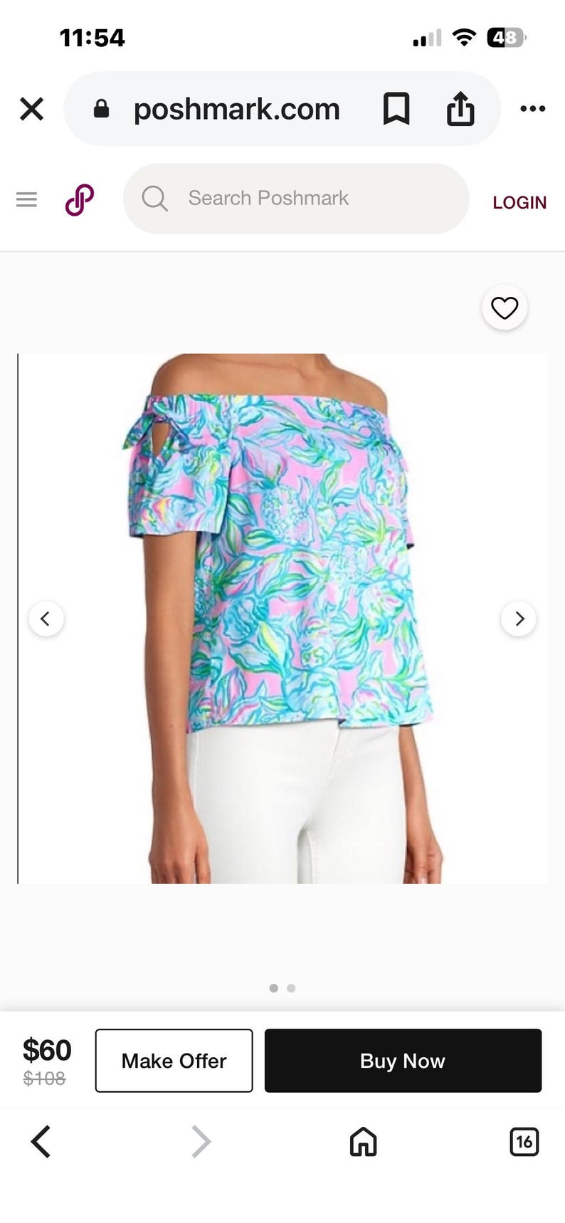 Top Lilly Pulitzer TAMARA, color rosa pelícano, con lazo azul, talla M imagen 9