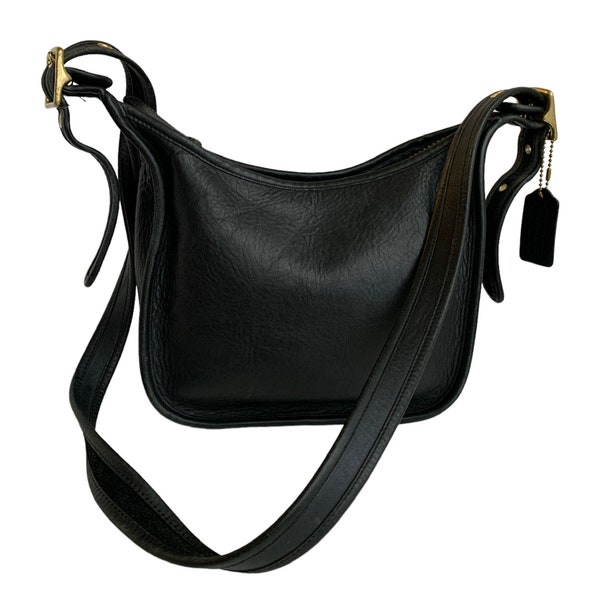 COACH F09950 Leather Hobo Crossbody Bag Satchel Purse Handbag Shoulder BLACK