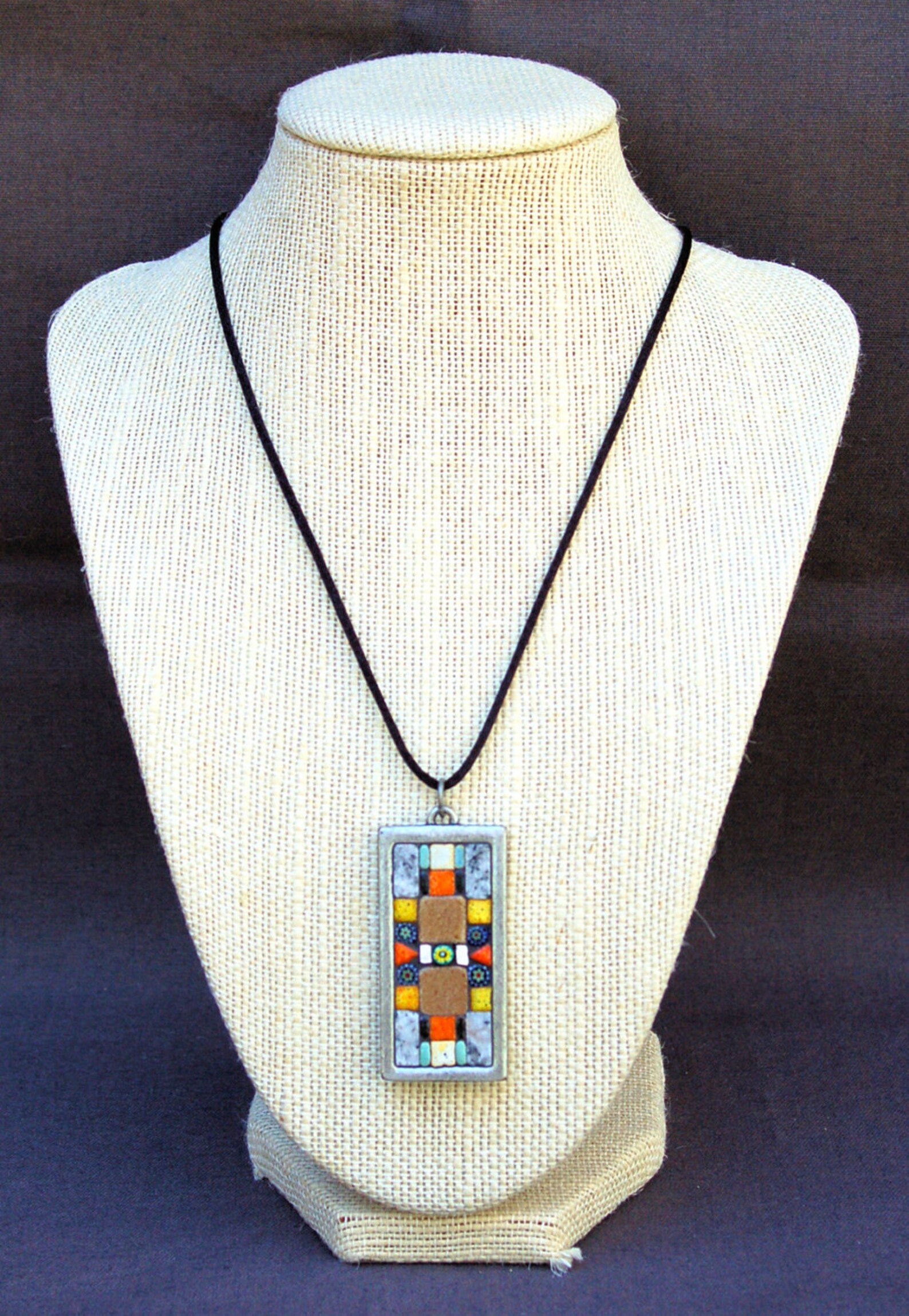 Handmade mosaic tile pendant / necklace Etsy