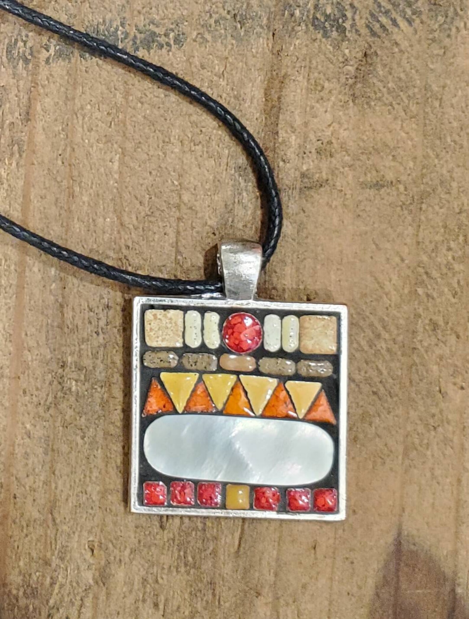 Mosaic pendant / necklace Etsy