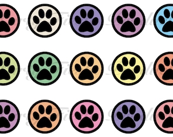 DESCARGAR al instante - pata Animal impresiones botella tapa imágenes Multi Color (negro) colgantes arcos