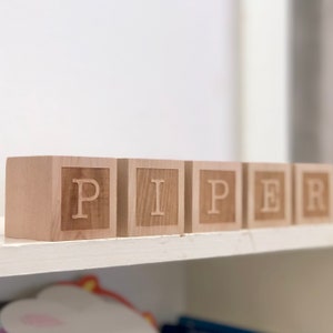 Personalized Wood Name Blocks, Alphabet Baby Custom Letters Wooden Toy, Natural Nursery Home Decor |  Customizable Baby Gifts