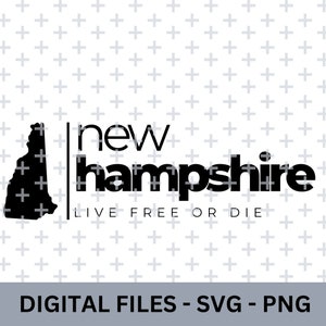 New Hampshire Text Design SVG/PNG, NH Cricut & Silhouette File Digital Sublimation Template Instant Download 603