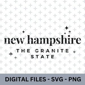 New Hampshire Stars Design SVG/PNG, NH Cricut & Silhouette File Digital Sublimation Template Instant Download 603