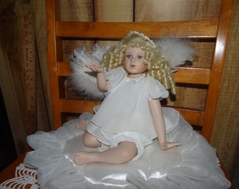 porcelain praying angel doll
