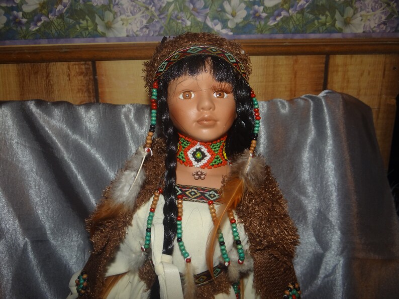 Vintage Native American Porcelain Doll With so Much Lovely Etsy