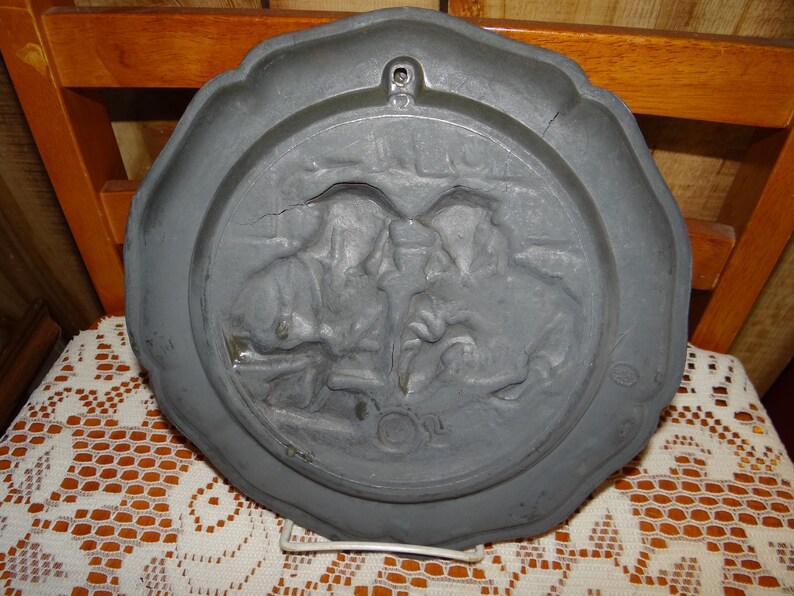 Vintage Decorative Pewter Wall Plate... 1920's Etsy