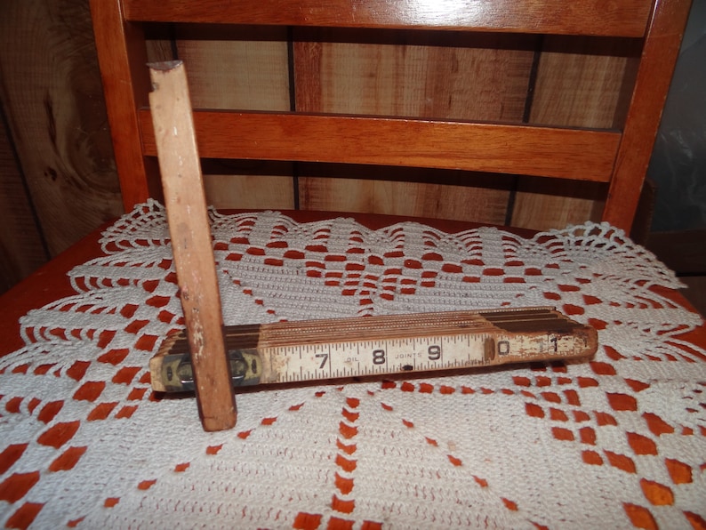 Vintage 72 inch Foldable Wood Measuring Tape